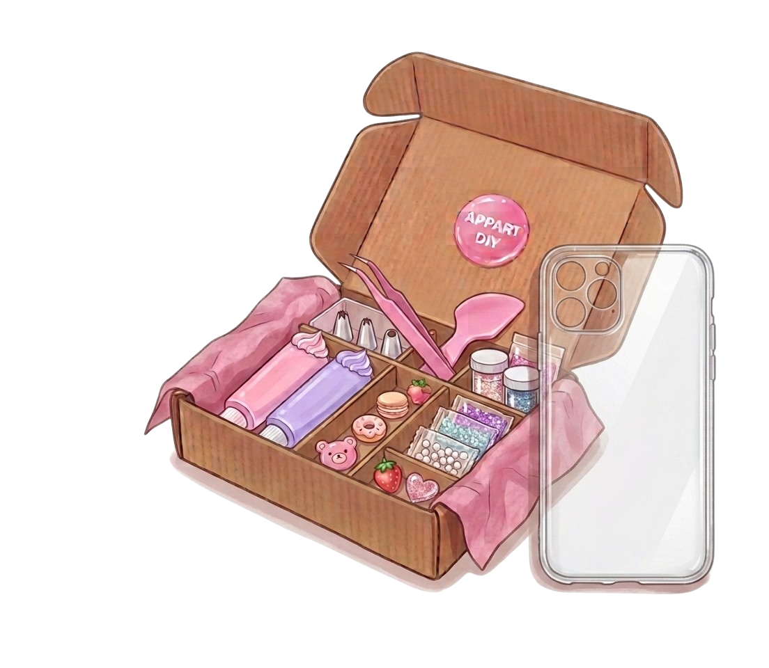 Coque de téléphone décorée en decoden rose